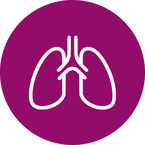 Lungs with breathing waves